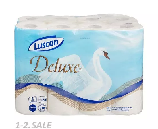 701095 - Бумага туалетная Luscan Deluxe 24рул/уп, 3сл бел цел 19,38м 155л 865672 (2)