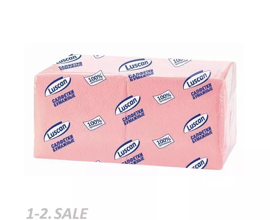 701171 - Салфетки бумажные 400шт. розовые пастель (24х24см) 1сл., Luscan Profi Pack470889 (2)