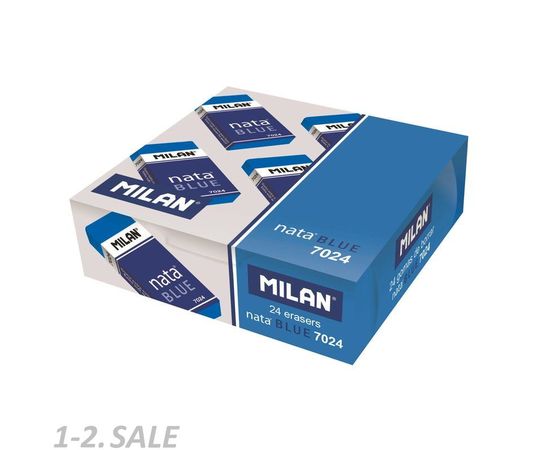 701281 - Ластик пластик. Milan 7024, мягкий, синий, в карт.держателе арт. 973219 (3)