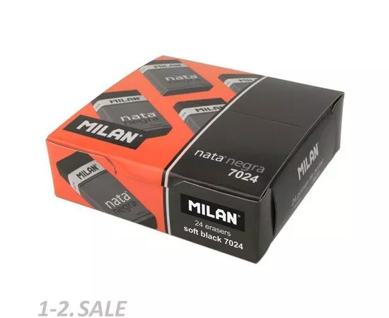 701282 - Ластик пластик. Milan 7024, мягкий, черный, в карт.держателе арт. 973220 (3)