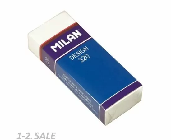 701285 - Ластик пластик. Milan Design 320, карт. держатель, белый арт.  973208 (2)