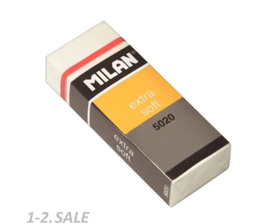 701286 - Ластик пластик. Milan Extra Soft 5020, карт. держатель, белый арт. 973209 (2)