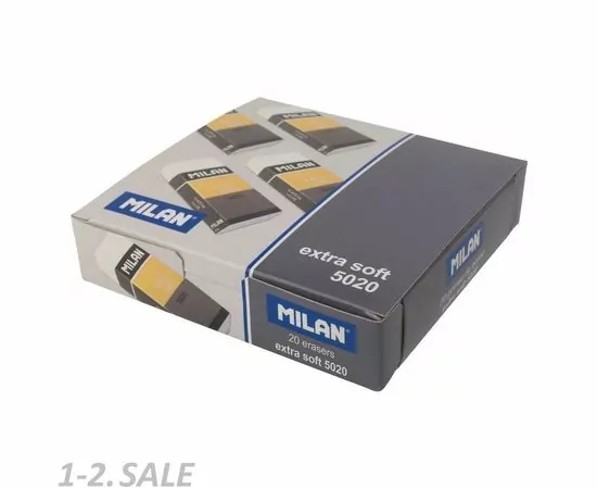 701286 - Ластик пластик. Milan Extra Soft 5020, карт. держатель, белый арт.  973209 (3)