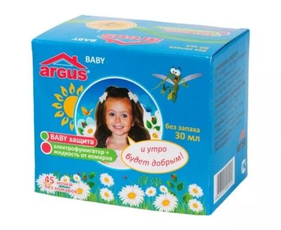 557942 - ARGUS baby Комплект детский От комаров 45 ночей (фумигатор АнтейПлюс + жидкость 30мл) б/запаха АR-5 (1)