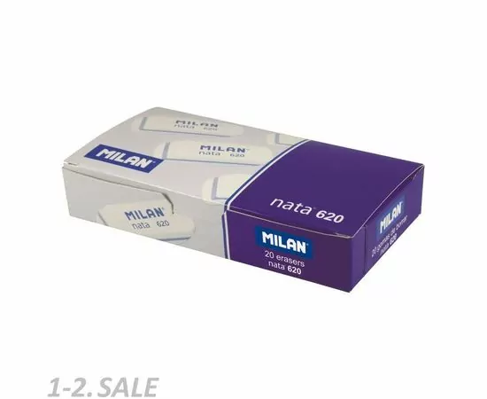 701292 - Ластик пластик. Milan nata 620 скошенной формы, белый, цвет в ассорт арт.  973214 (4)