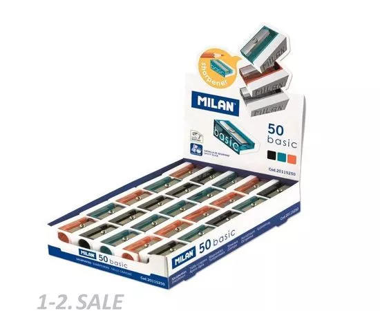 701332 - Точилка Milan BASIC, 1 отверстие, пластик, цвет в ассорт. 2,8х1,8х1,2 арт. 973151 (3)