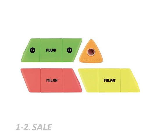 701335 - Точилка Milan FLUO SLIDE, 2 отверстия, пластик, цвет в ассорт. арт. 973154 (3)