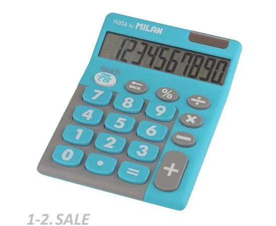 701349 - Калькулятор Milan 10-разряд, в чехле, двойное питание, голубой 150610TDBBL арт. 973135 (2)