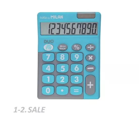 701349 - Калькулятор Milan 10-разряд, в чехле, двойное питание, голубой 150610TDBBL арт. 973135 (3)