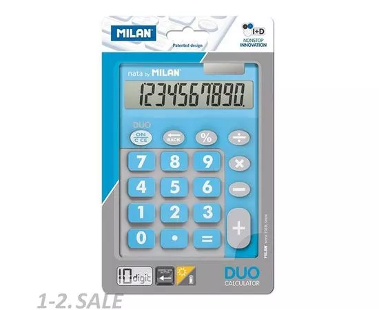 701349 - Калькулятор Milan 10-разряд, в чехле, двойное питание, голубой 150610TDBBL арт. 973135 (4)