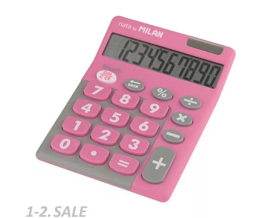 701351 - Калькулятор Milan 10-разряд, в чехле, двойное питание, розовый 150610TDPBL арт. 973138 (2)
