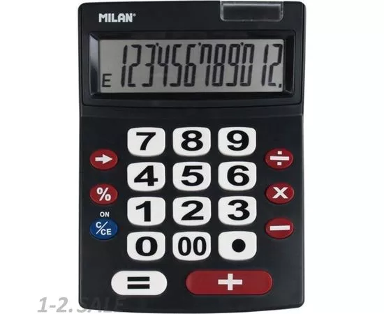 701354 - Калькулятор Milan настольный, 12-разряд, 2 батарейки ААА (151712BL) арт. 973144 (2)
