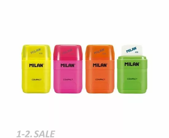 701372 - Ластик-точилка Milan COMPACT FLUO, цвет в ассорт., блистер (BYM10380) арт.  973183 (2)