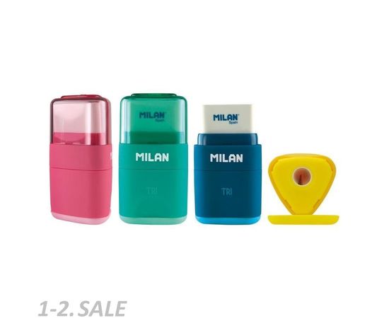 701375 - Ластик-точилка Milan TRI, пластик, цвет в ассорт. 4700116 арт. 973159 (2)