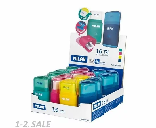 701375 - Ластик-точилка Milan TRI, пластик, цвет в ассорт. 4700116 арт.  973159 (4)