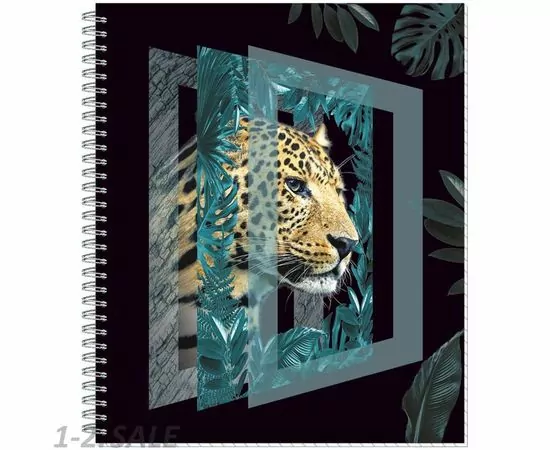 701471 - Тетрадь №1 School Леопард,А5,80л,пружин,обл.мел.картон,цв.печ,УФ-лак 810664 (2)