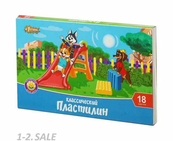 701490 - Пластилин №1 School Шустрики 18 цв 360 г, со стеком, картон 975125 (2)