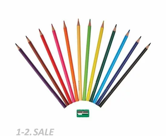 701498 - Карандаши цветные 12цв 3-гран №1 School ColorPics + точилка 666834 (3)