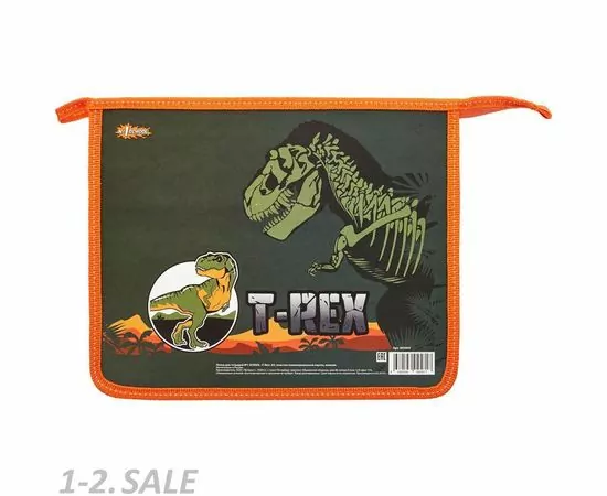 701670 - Папка д/тетрадей №1 School T-Rex  А5, пластик+ламин картон молния, 30Ш5 985909 (2)
