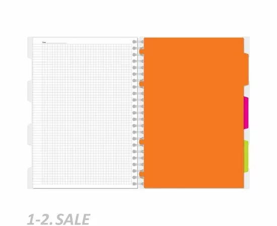 701697 - Бизнес-тетрадь 140л,кл,А4,SPIRAL BOOK Синий,евроспир,обл.пласт,раздел.84101 737334 (3)