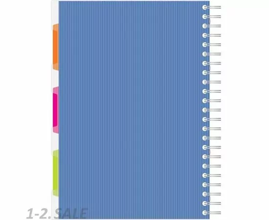 701697 - Бизнес-тетрадь 140л,кл,А4,SPIRAL BOOK Синий,евроспир,обл.пласт,раздел.84101 737334 (4)