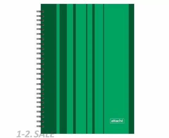 701745 - Бизнес-тетрадь Аttache Сoncept А4/120л,тв. переплет на спирали,кл,зелен. 600412 (2)