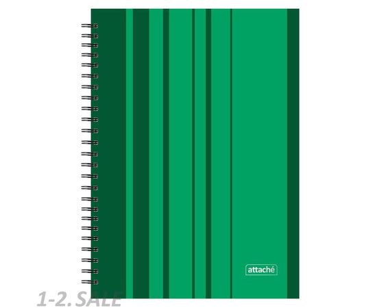 701745 - Бизнес-тетрадь Аttache Сoncept А4/120л,тв. переплет на спирали,кл,зелен. 600412 (2)