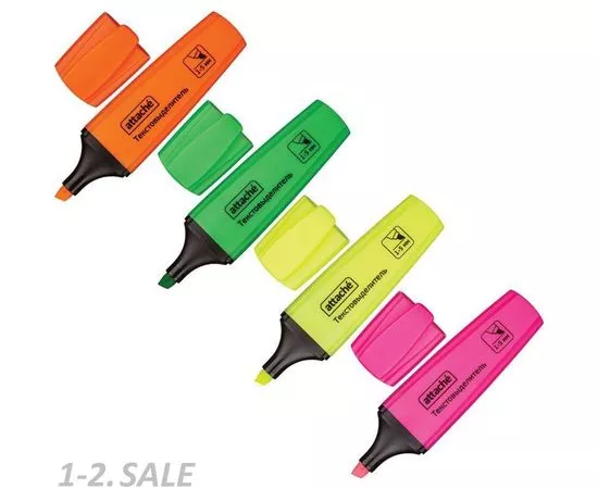 570872 - Маркер выделитель текста Attache Palette 1-5мм набор 4цв. 426889 (3)