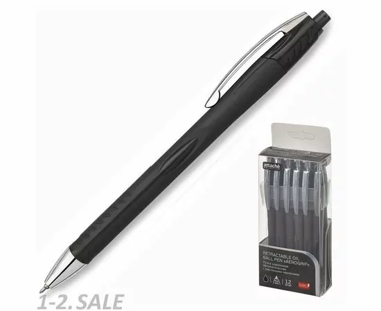 702139 - Ручка шарик. Attache Selection Glide Aerogrip 0,7мм, чёрн, масл, авт. 803497 (3)