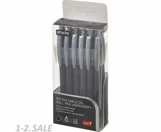 702139 - Ручка шарик. Attache Selection Glide Aerogrip 0,7мм, чёрн, масл, авт. 803497 (4)