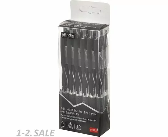 702146 - Ручка шарик. Attache Sellection Megaoffice 0,7мм черн, масл. чернила,авт 803425 (4)