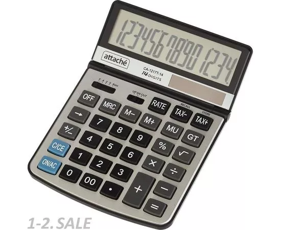 702201 - Калькулятор настольный Attache CA-1217T 14 раз. SET, TAX  регул.угол накл. 689479 (2)