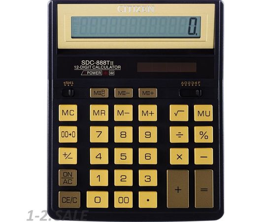 580736 - Калькулятор настольный CITIZEN настольн. SDC-888TII Gold,12 разр, зол (9)