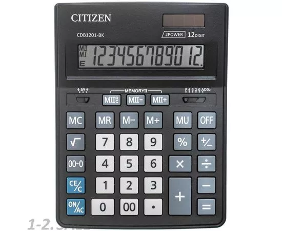 580738 - Калькулятор настольный CITIZEN BusinessLine CDB1201-BK, 12 разр, черн. (8)