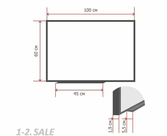 702462 - Доска магнитно-меловая 1-эл.100x60 см черный 827602 (3)