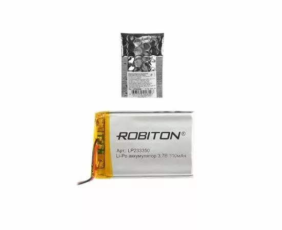 579460 - Ак-р Robiton Li-Po LP233350 310mAh 3.7V с защитой, 14069 (1)