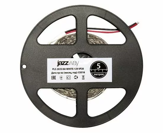 580425 - Jazzway Лента св/д 12V 6W/m 60Led/m IP20 Зеленый 5м (интерьерная) SMD2835 .5000322 (1)