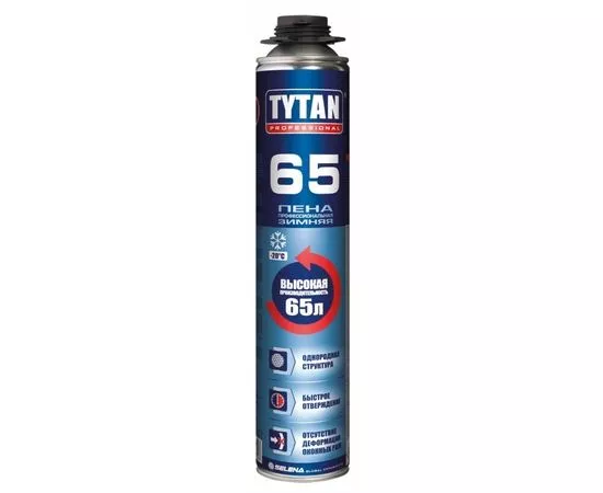 582798 - Tytan (Титан) Professional 65 Пена монтаж.(п/пистолет) зимняя 750мл (-20C) арт.96443 вес 1080гр (1)