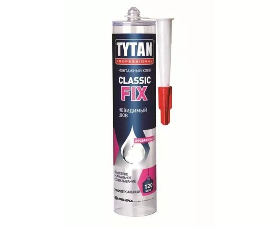 582801 - Tytan (Титан) Professional клей монтажный Classic Fix прозрачный 310мл, арт62949 (замена на 840880) (1)