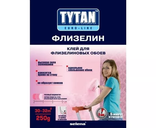 582812 - Tytan (Титан) Euro-line Флизелин клей д/флизелиновых обоев (с индикатором) 250г, арт.7017176 (1)