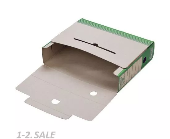 604843 - Короб архивный Короб Архивный Attache,75 мм,переплетный картон,зелен 390818 (12)