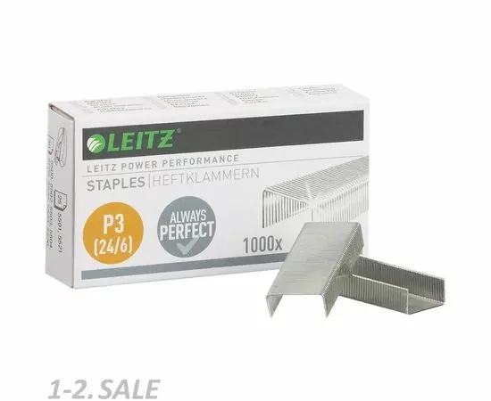 719856 - Скобы д/степлера № 24/6 LEITZ никелированные (2-30 лист.) 1000шт/уп, цена за уп (2)