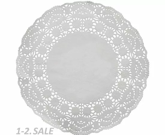 752482 - Салфетки бумажные ажурная Д26см, 1-сл. белая 100 шт./уп 456479 (2)