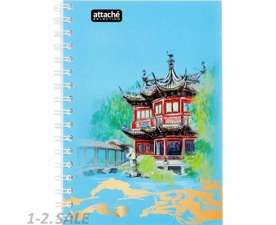 752827 - Бизнес-тетрадь А6,80л,кл,бок.греб,карт+УФлак Attache Selection TravelChina 1061708 (2)