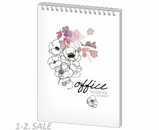 752842 - Блокнот 40л,кл,А5,Office Flowers,спир,глян.лам(NBА5-40OF) 498452 (2)