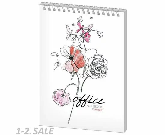752842 - Блокнот 40л,кл,А5,Office Flowers,спир,глян.лам(NBА5-40OF) 498452 (4)