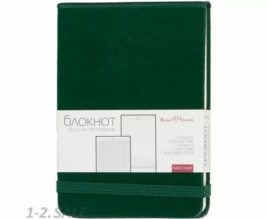 752958 - Блокнот с резин. А6 100л. клетка MEGAPOLIS,зеленый 3-104/03 998270 (2)