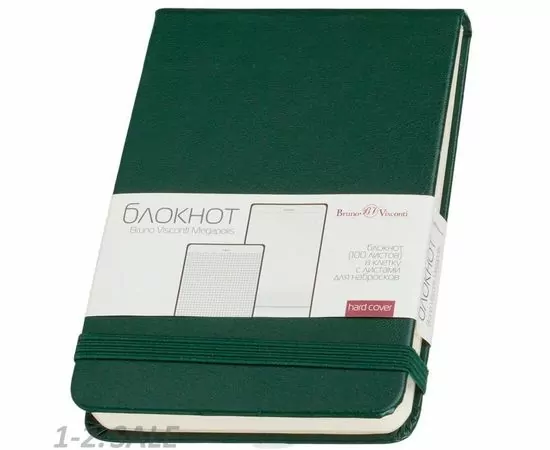 752958 - Блокнот с резин. А6 100л. клетка MEGAPOLIS,зеленый 3-104/03 998270 (4)