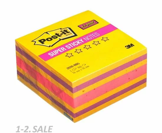 753167 - Блок-кубик Post-it Super Sticky куб 2028-BBG 76х76 бабл гам 360 л. 738389 (2)