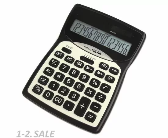 753214 - Калькулятор настольный Milan 152016BL, 16 разр, чёр-бел, блистер 1095847 (2)